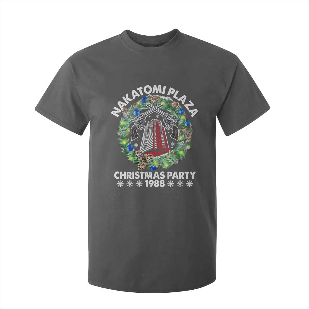 Christmas Nakatomi Plaza T Shirt For Kid Christmas Party 1988 Xmas Wreath TS11 Dark Heather Print Your Wear