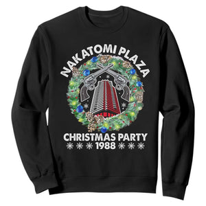 Christmas Nakatomi Plaza Sweatshirt Christmas Party 1988 Xmas Wreath TS11 Black Print Your Wear