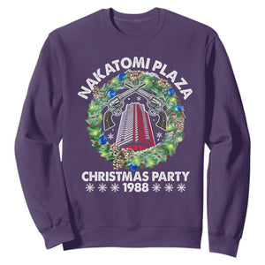 Christmas Nakatomi Plaza Sweatshirt Christmas Party 1988 Xmas Wreath TS11 Purple Print Your Wear