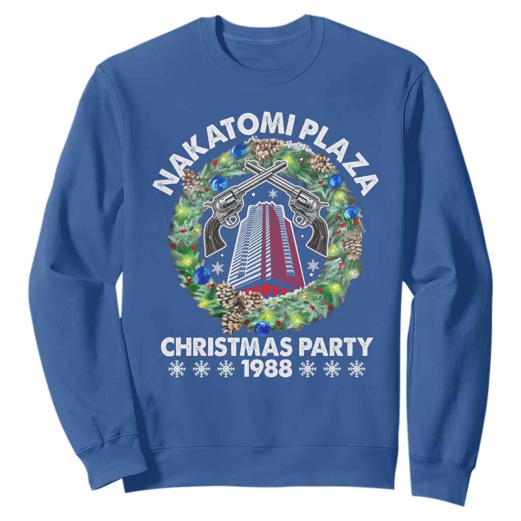 Christmas Nakatomi Plaza Sweatshirt Christmas Party 1988 Xmas Wreath TS11 Royal Blue Print Your Wear