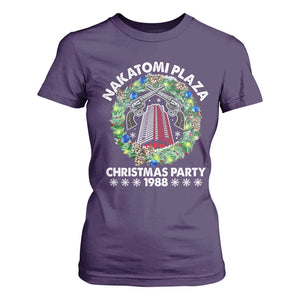 Christmas Nakatomi Plaza T Shirt For Women Christmas Party 1988 Xmas Wreath TS11 Purple Print Your Wear