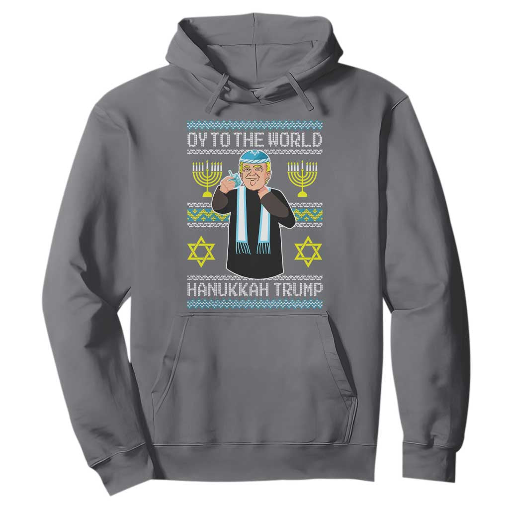 Funny Hanukkah Trump Hoodie Oy To The World Menorah David Stars TS11 Charcoal Print Your Wear
