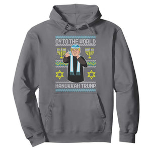 Funny Hanukkah Trump Hoodie Oy To The World Menorah David Stars TS11 Charcoal Print Your Wear
