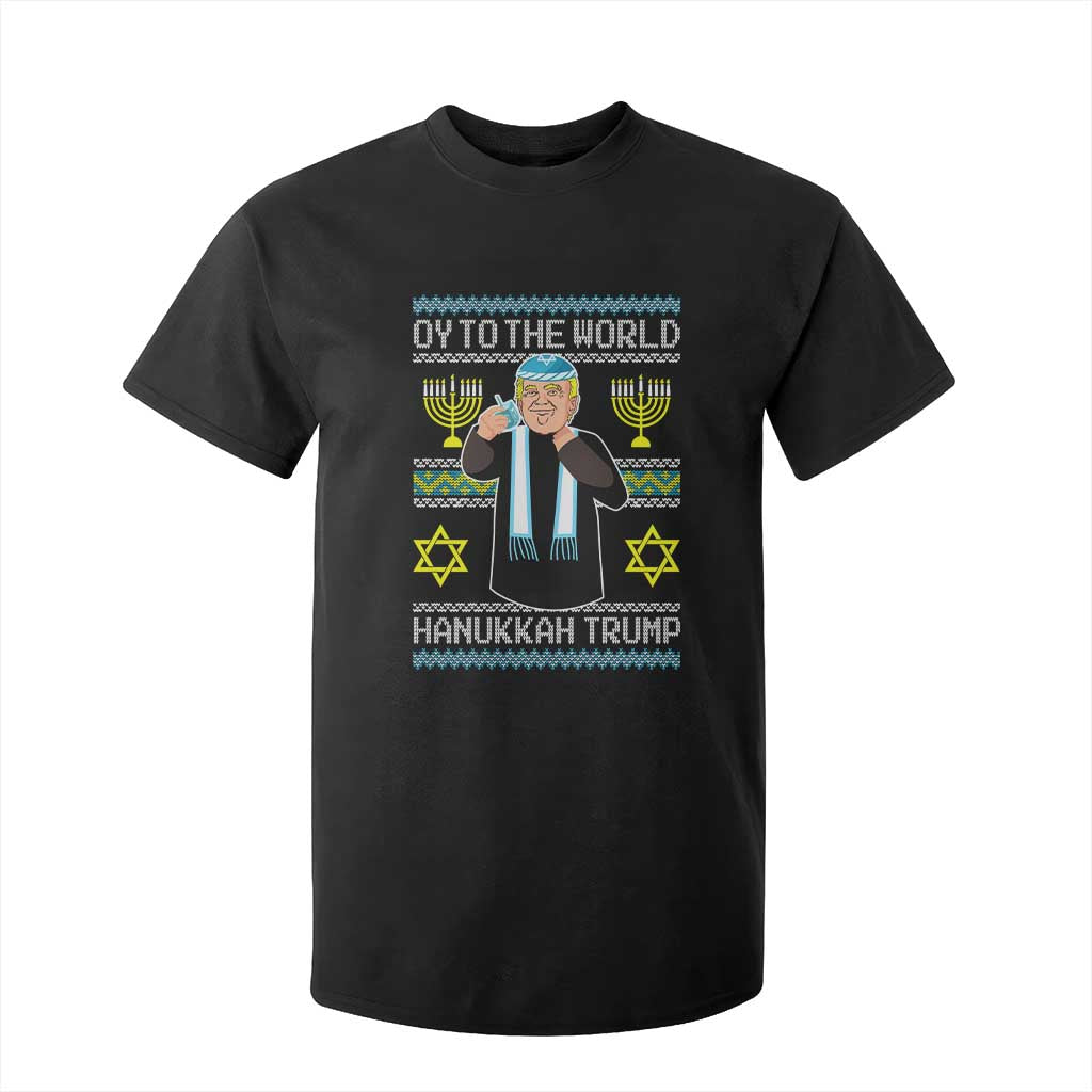 Funny Hanukkah Trump T Shirt For Kid Oy To The World Menorah David Stars TS11 Black Print Your Wear