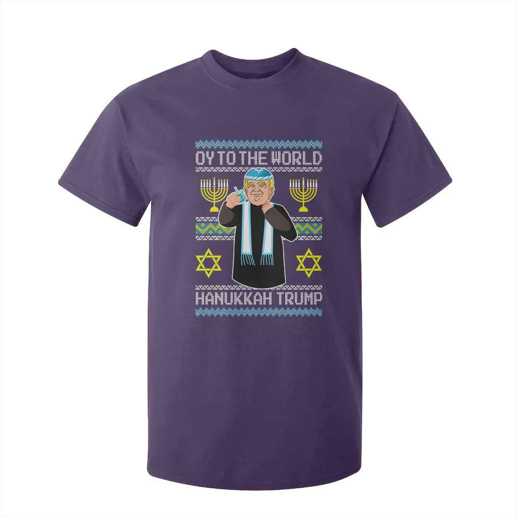 Funny Hanukkah Trump T Shirt For Kid Oy To The World Menorah David Stars TS11 Purple Print Your Wear