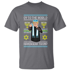 Funny Hanukkah Trump T Shirt Oy To The World Menorah David Stars TS11 Charcoal Print Your Wear