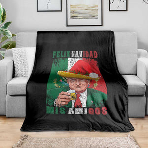 Christmas In Mexico Trump Throw Blanket Feliz Navidad Mis Amigos Santa Trump Tequila Shot TS11 Print Your Wear