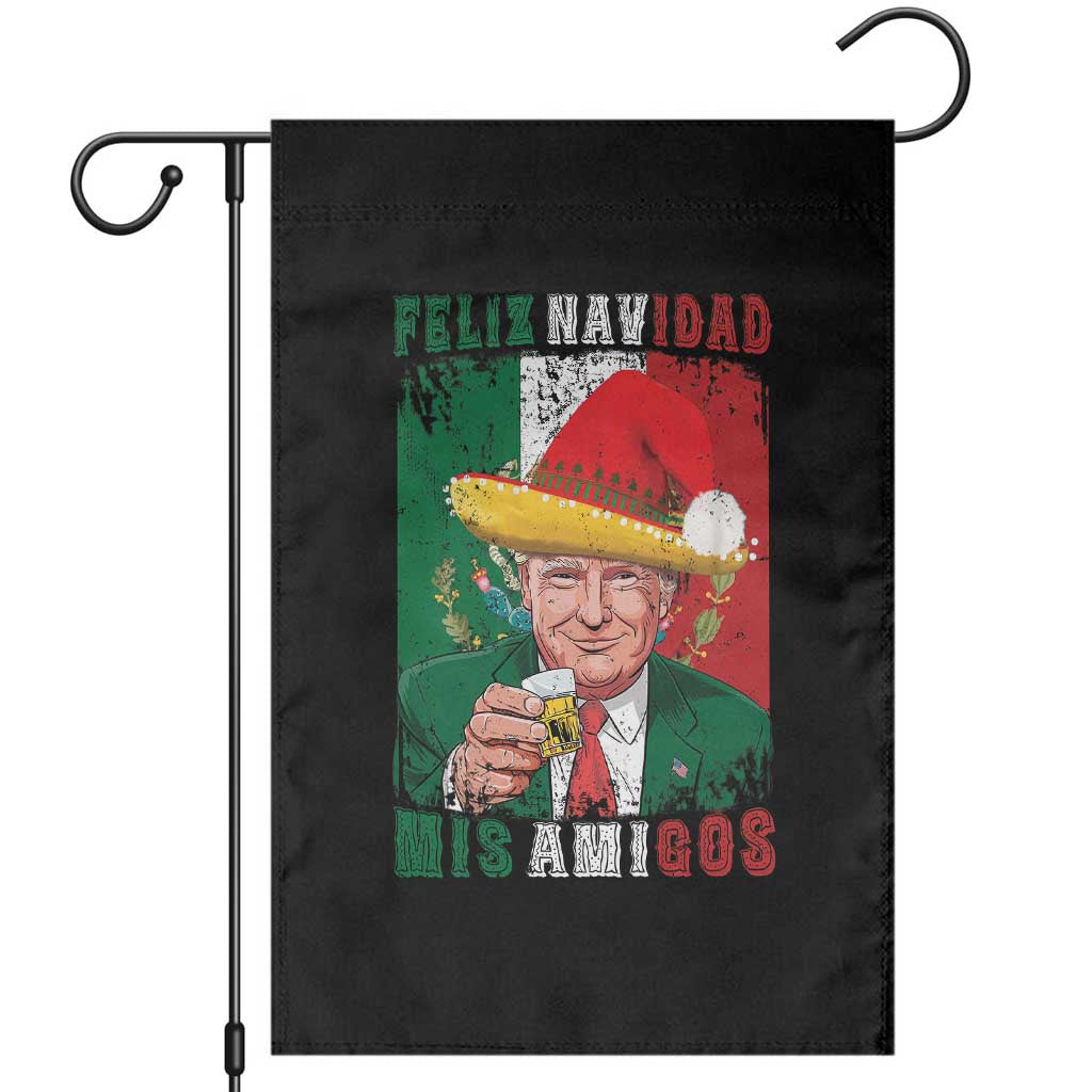Christmas In Mexico Trump Garden Flag Feliz Navidad Mis Amigos Santa Trump Tequila Shot TS11 Black Print Your Wear