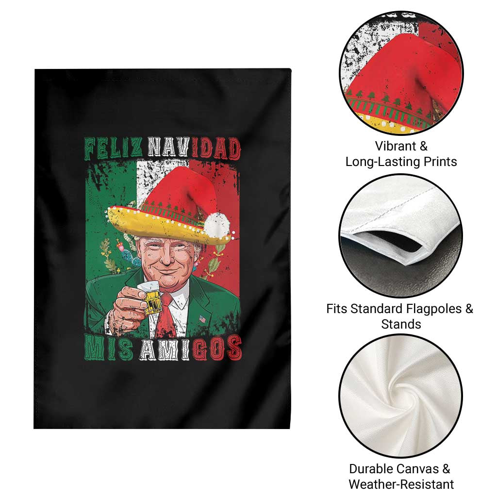 Christmas In Mexico Trump Garden Flag Feliz Navidad Mis Amigos Santa Trump Tequila Shot TS11 Print Your Wear
