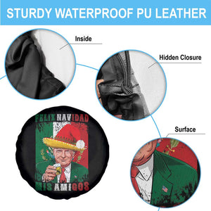 Christmas In Mexico Trump Spare Tire Cover Feliz Navidad Mis Amigos Santa Trump Tequila Shot TS11 Print Your Wear
