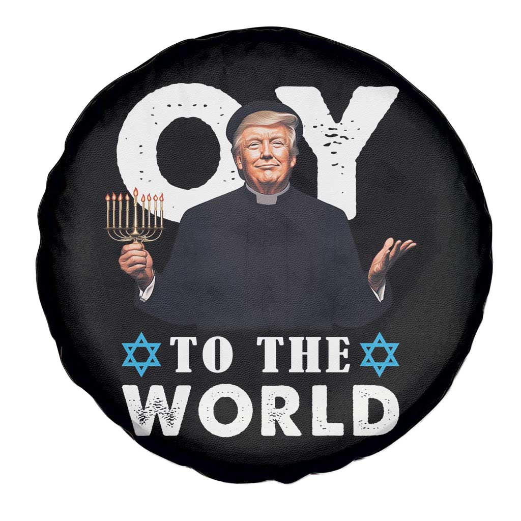 Funny Oy To The World Hanukkah Trump Spare Tire Cover Menorah David Stars Chanukah Jewish TS11 Print Your Wear