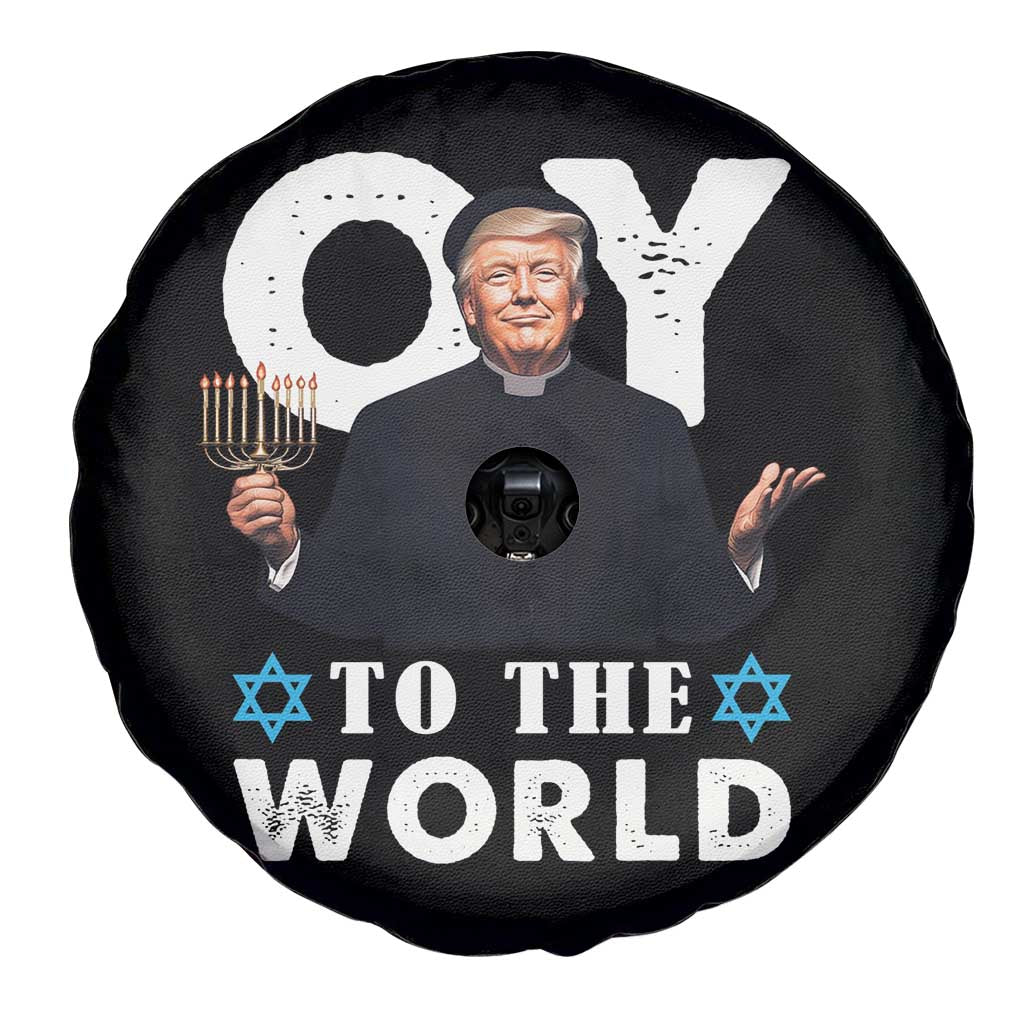 Funny Oy To The World Hanukkah Trump Spare Tire Cover Menorah David Stars Chanukah Jewish TS11 Print Your Wear