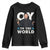 Funny Oy To The World Hanukkah Trump Youth Sweatshirt Menorah David Stars Chanukah Jewish TS11 Black Print Your Wear