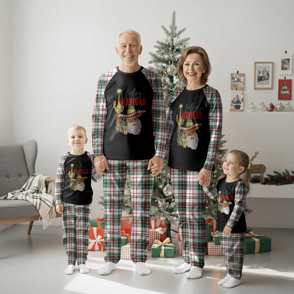 Funny Trump Mexico Xmas Plaid Pajama Set Feliz Navidad Santa Sombrero Xmas Cactus TS11 Christmas Plaid Print Your Wear