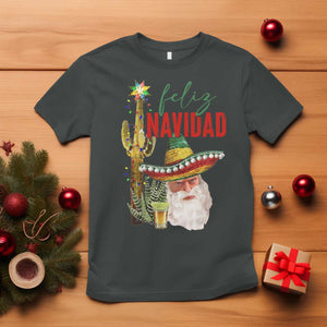 Funny Trump Mexico Christmas T Shirt Feliz Navidad Santa Sombrero Xmas Cactus TS11 Dark Heather Print Your Wear