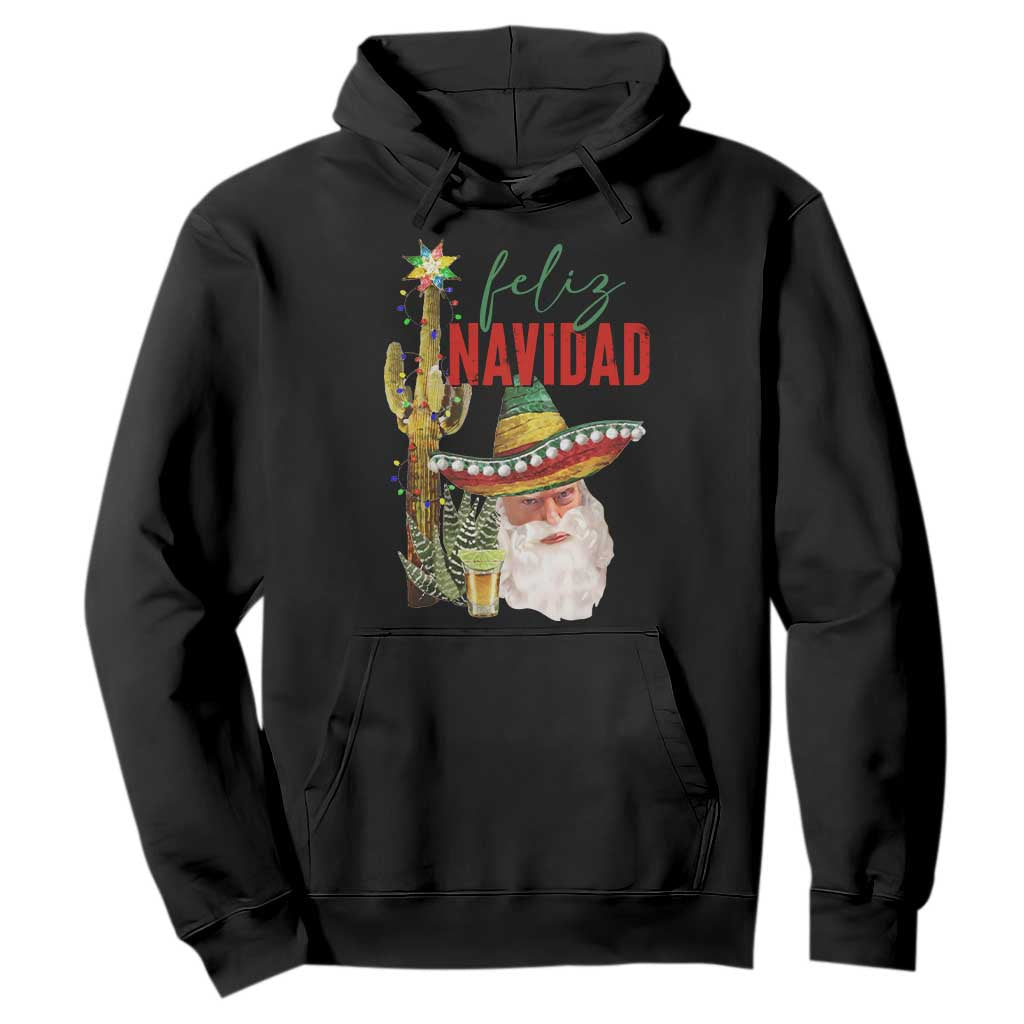 Funny Trump Mexico Christmas Hoodie Feliz Navidad Santa Sombrero Xmas Cactus TS11 Black Print Your Wear