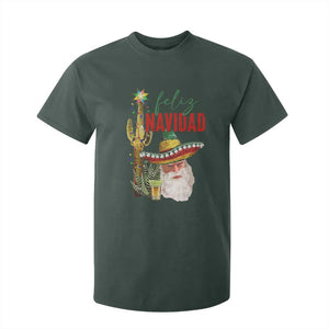 Funny Trump Mexico Christmas T Shirt For Kid Feliz Navidad Santa Sombrero Xmas Cactus TS11 Dark Forest Green Print Your Wear