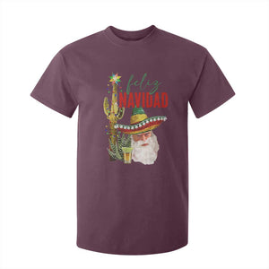 Funny Trump Mexico Christmas T Shirt For Kid Feliz Navidad Santa Sombrero Xmas Cactus TS11 Maroon Print Your Wear