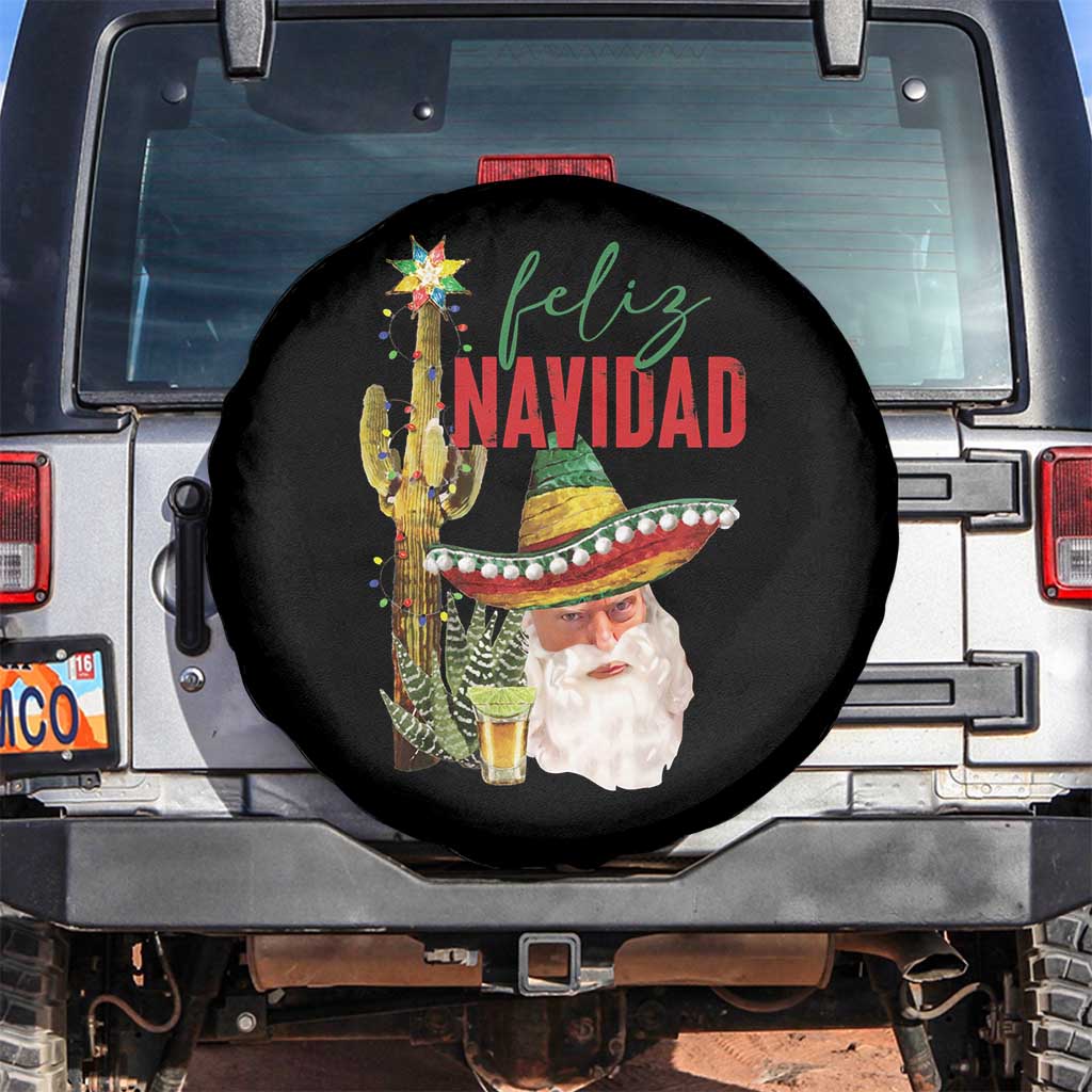 Funny Trump Mexico Christmas Spare Tire Cover Feliz Navidad Santa Sombrero Xmas Cactus TS11 No hole Black Print Your Wear