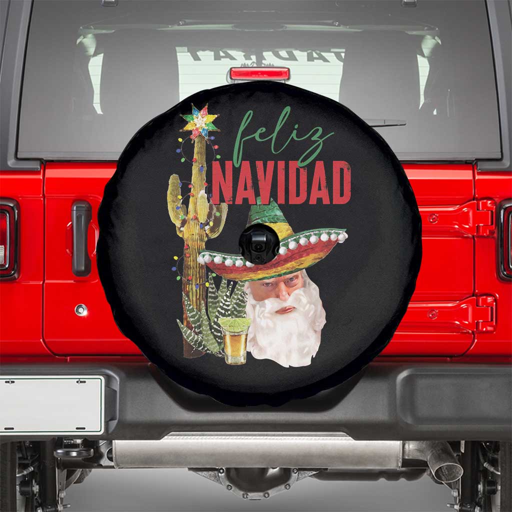 Funny Trump Mexico Christmas Spare Tire Cover Feliz Navidad Santa Sombrero Xmas Cactus TS11 Black Print Your Wear