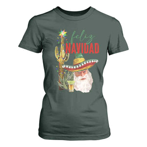 Funny Trump Mexico Christmas T Shirt For Women Feliz Navidad Santa Sombrero Xmas Cactus TS11 Dark Forest Green Print Your Wear
