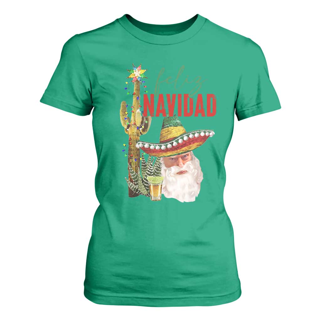 Funny Trump Mexico Christmas T Shirt For Women Feliz Navidad Santa Sombrero Xmas Cactus TS11 Irish Green Print Your Wear