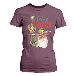 Funny Trump Mexico Christmas T Shirt For Women Feliz Navidad Santa Sombrero Xmas Cactus TS11 Maroon Print Your Wear