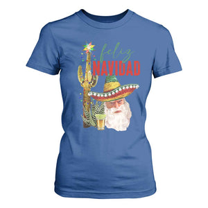 Funny Trump Mexico Christmas T Shirt For Women Feliz Navidad Santa Sombrero Xmas Cactus TS11 Royal Blue Print Your Wear