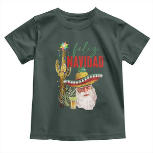 Funny Trump Mexico Christmas Toddler T Shirt Feliz Navidad Santa Sombrero Xmas Cactus TS11 Dark Forest Green Print Your Wear