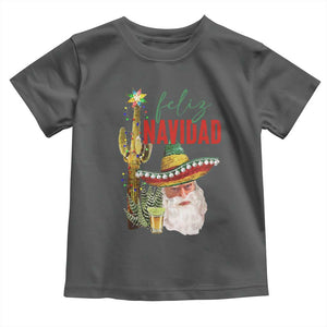 Funny Trump Mexico Christmas Toddler T Shirt Feliz Navidad Santa Sombrero Xmas Cactus TS11 Dark Heather Print Your Wear