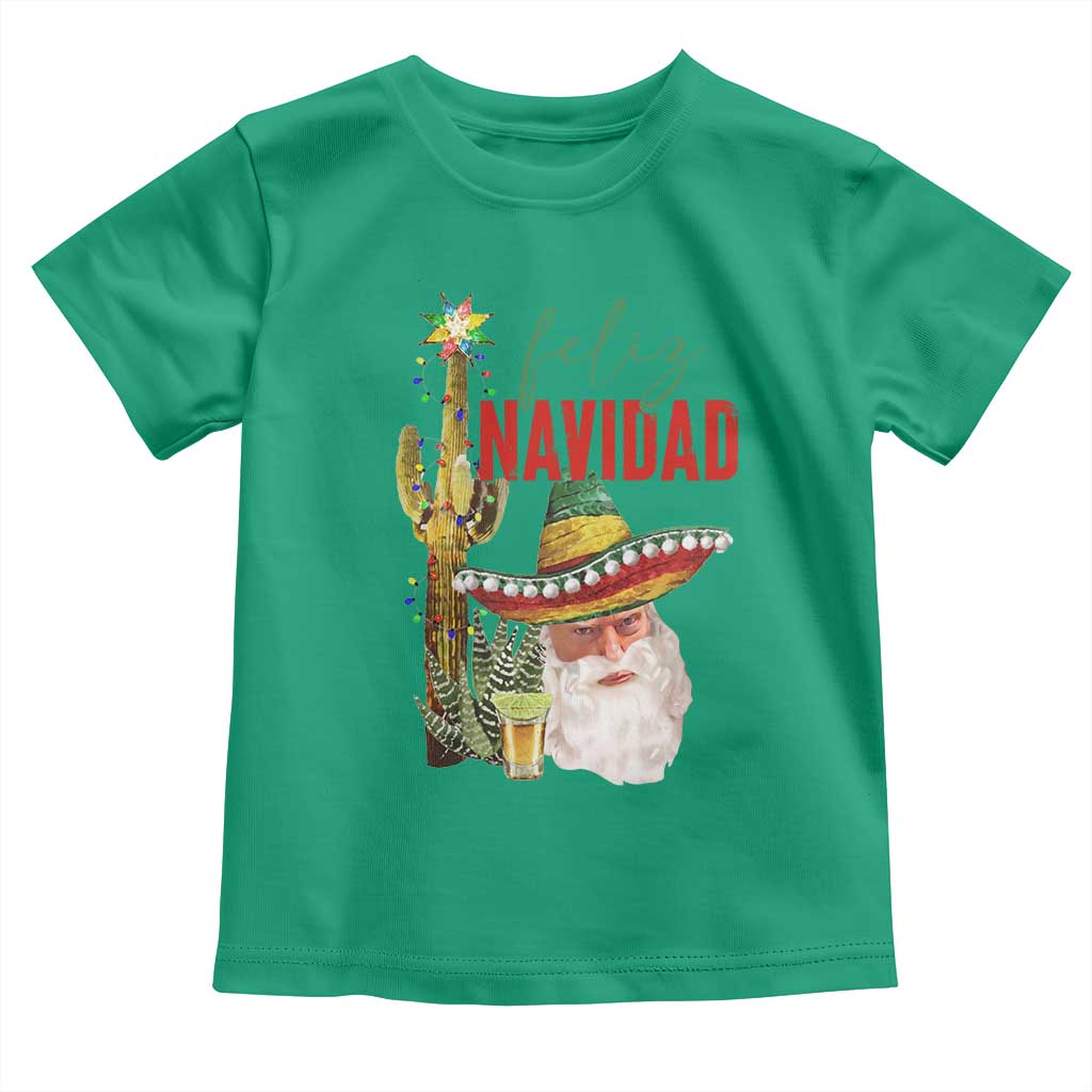 Funny Trump Mexico Christmas Toddler T Shirt Feliz Navidad Santa Sombrero Xmas Cactus TS11 Irish Green Print Your Wear