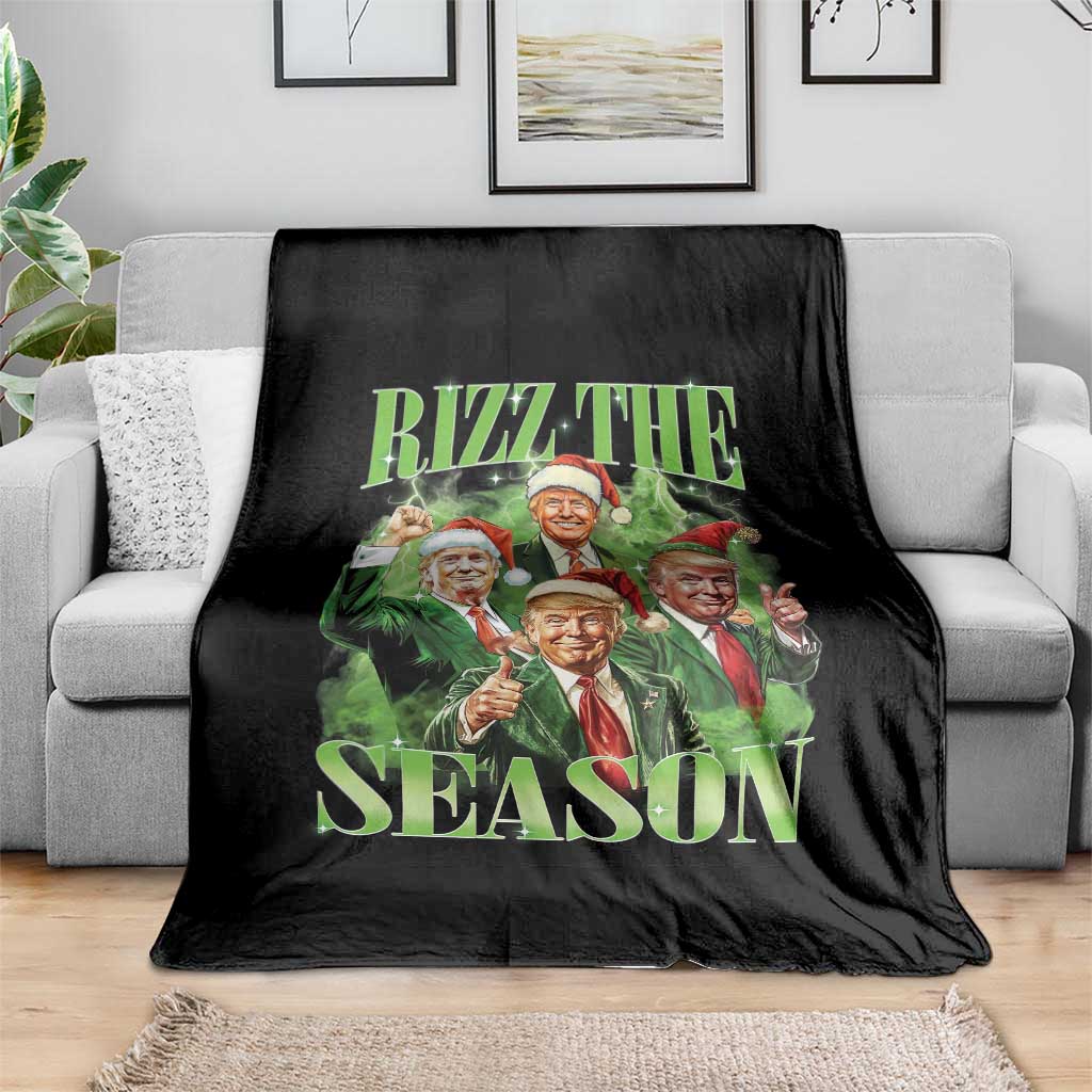 Funny Trump Christmas Throw Blanket Rizz The Season Santa Trump Elf 47th US President TS11 Print Your Wear