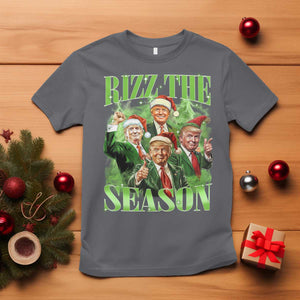 Funny Trump Christmas T Shirt Rizz The Season Santa Trump Elf 47th US President TS11 Charcoal Print Your Wear