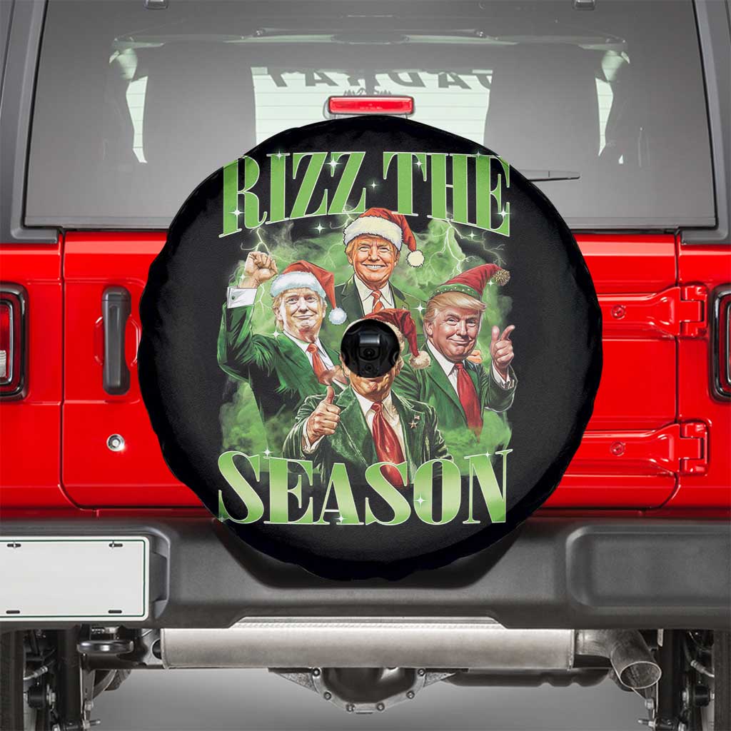Funny Trump Christmas Spare Tire Cover Rizz The Season Santa Trump Elf 47th US President TS11 Black Print Your Wear