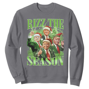 Funny Trump Christmas Sweatshirt Rizz The Season Santa Trump Elf 47th US President TS11 Charcoal Print Your Wear