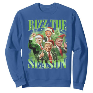 Funny Trump Christmas Sweatshirt Rizz The Season Santa Trump Elf 47th US President TS11 Royal Blue Print Your Wear