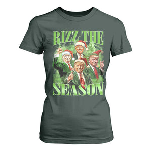 Funny Trump Christmas T Shirt For Women Rizz The Season Santa Trump Elf 47th US President TS11 Dark Forest Green Print Your Wear