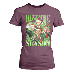 Funny Trump Christmas T Shirt For Women Rizz The Season Santa Trump Elf 47th US President TS11 Maroon Print Your Wear