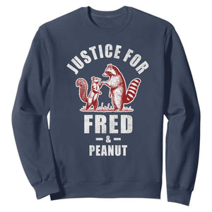 Justice For Fred And Peanut Sweatshirt Racoon Squirrel TS11 Navy Print Your Wear