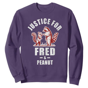 Justice For Fred And Peanut Sweatshirt Racoon Squirrel TS11 Purple Print Your Wear