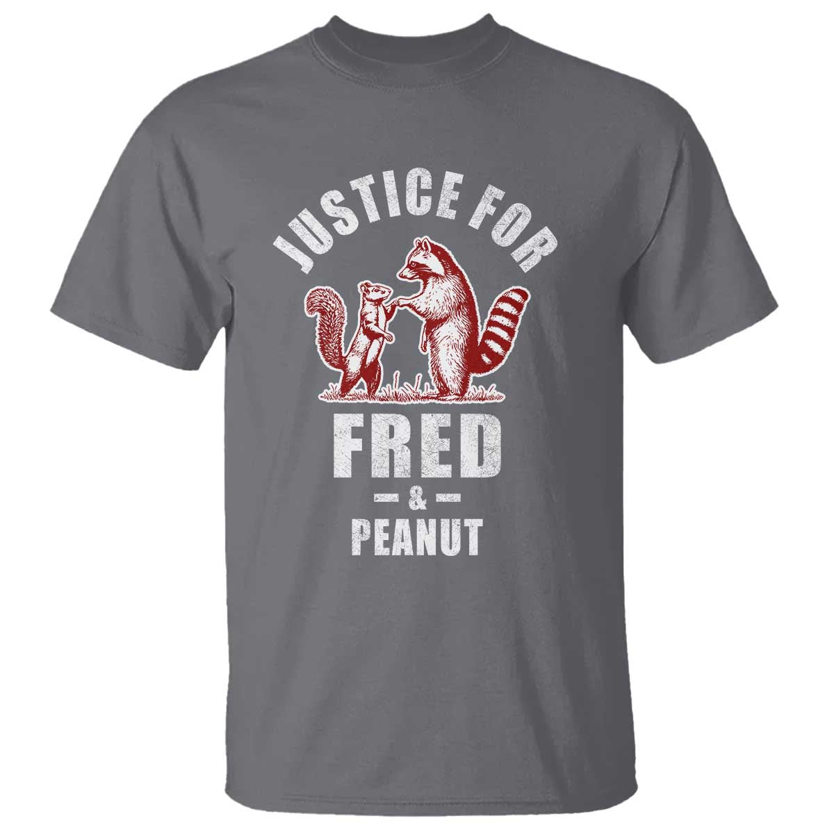 Justice For Fred And Peanut T Shirt Racoon Squirrel TS11 Charcoal Print Your Wear