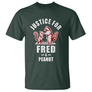 Justice For Fred And Peanut T Shirt Racoon Squirrel TS11 Dark Forest Green Print Your Wear