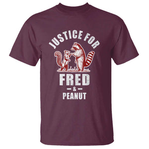 Justice For Fred And Peanut T Shirt Racoon Squirrel TS11 Maroon Print Your Wear