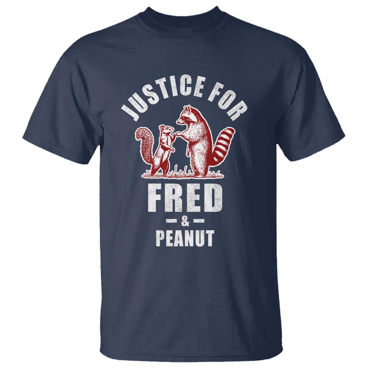 Justice For Fred And Peanut T Shirt Racoon Squirrel TS11 Navy Print Your Wear