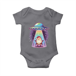 Funny Christmas Santa Alien Neon UFO Baby Onesie TS11 Charcoal Print Your Wear