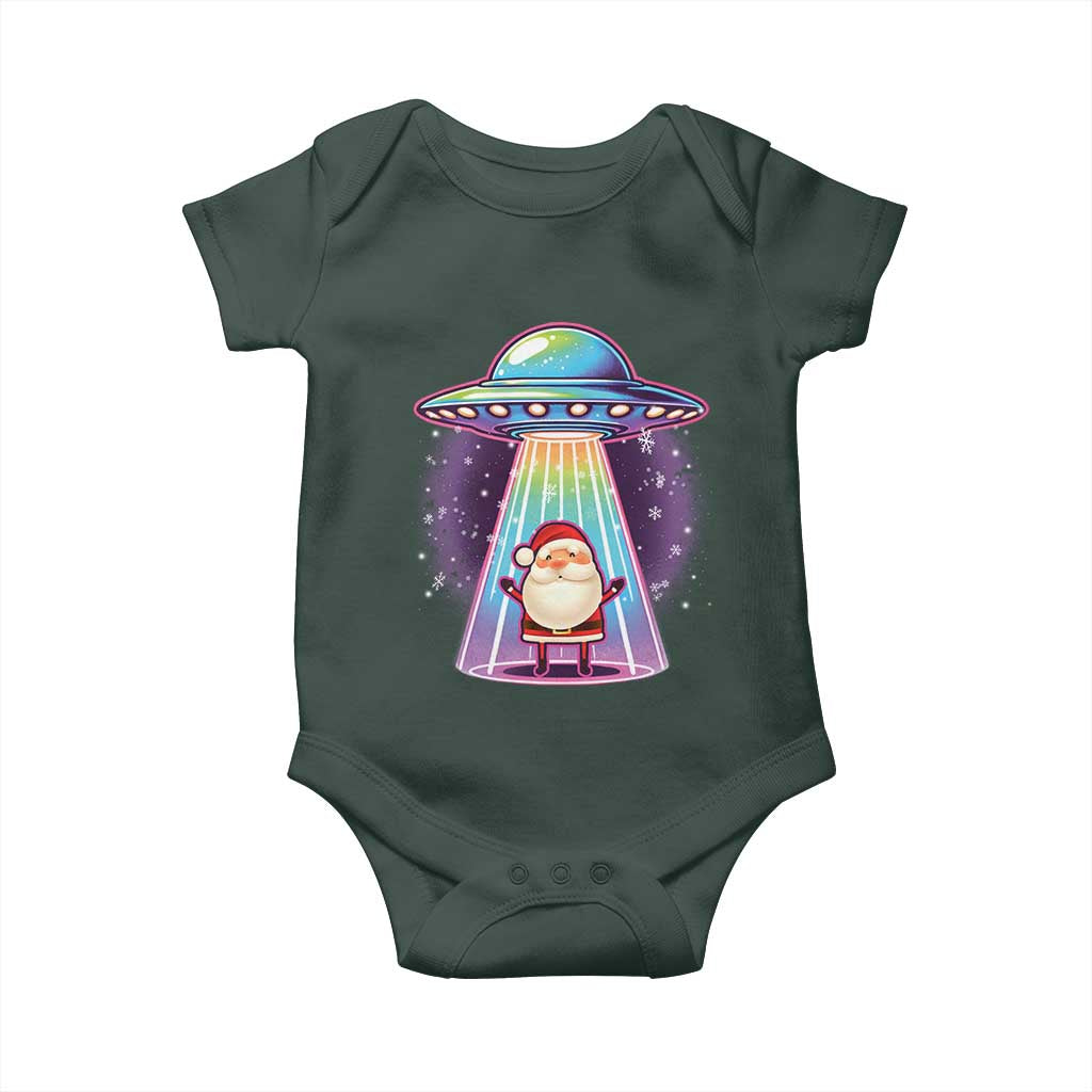 Funny Christmas Santa Alien Neon UFO Baby Onesie TS11 Print Your Wear