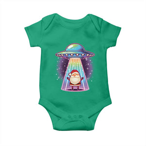 Funny Christmas Santa Alien Neon UFO Baby Onesie TS11 Irish Green Print Your Wear
