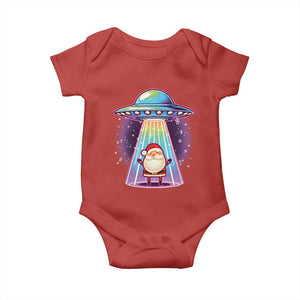Funny Christmas Santa Alien Neon UFO Baby Onesie TS11 Red Print Your Wear
