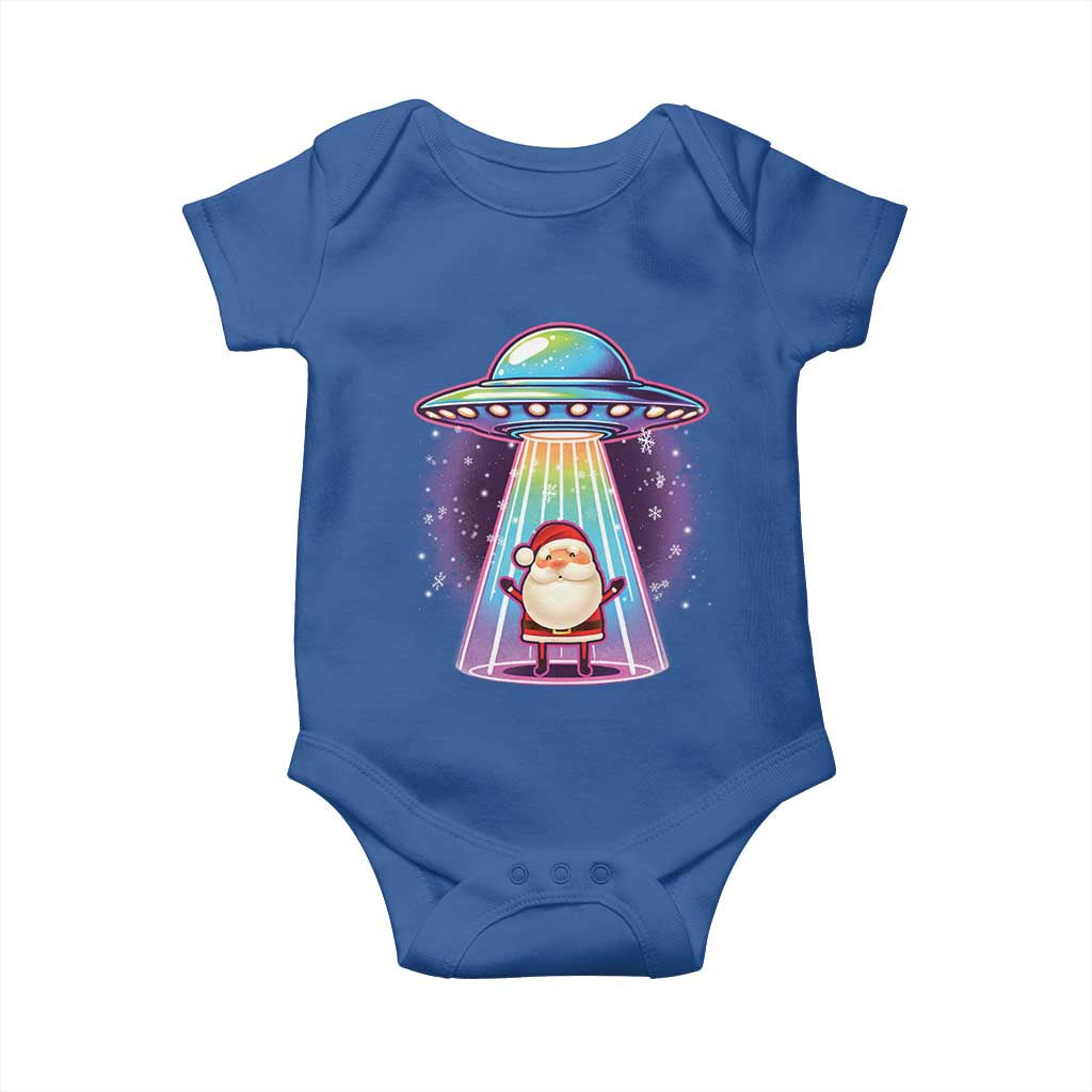 Funny Christmas Santa Alien Neon UFO Baby Onesie TS11 Royal Blue Print Your Wear