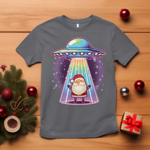Funny Christmas Santa Alien Neon UFO T Shirt TS11 Charcoal Print Your Wear